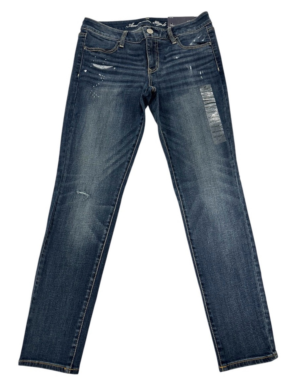 American Eagle Low Rise Jeggings Size 10 Short Tinted Medium Wash NWT